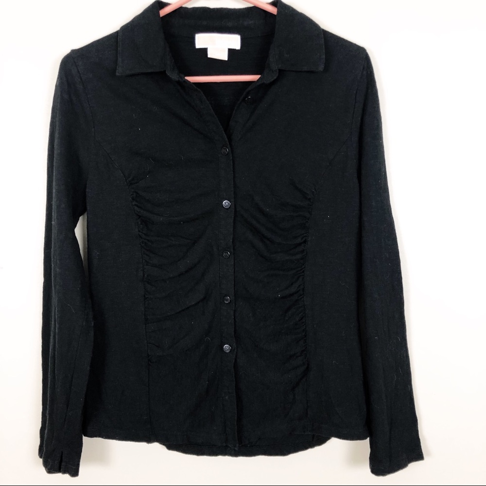 MICHAEL Michael Kors 100% Cotton Ruched Shirt